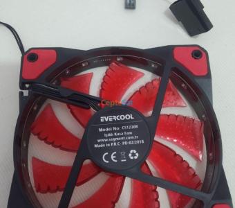 evercool 12cm kırmızı pc kasa fan