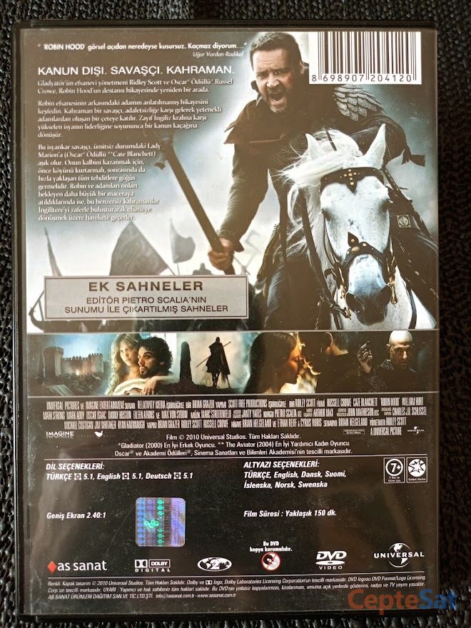 ROBIN HOOD - RUSSELL CROWE - CATE BALANCHETT - DVD - İstanbul Beşiktaş
