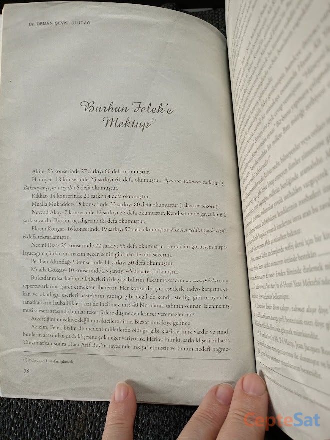 BİR KÜLTÜR SAVAŞÇISI Dr. OSMAN ŞEVKİ ULUDAĞ MUSİKİ YAZILARI +CD EKİ İLE YENİ KİTAP.. - İstanbul Beşiktaş