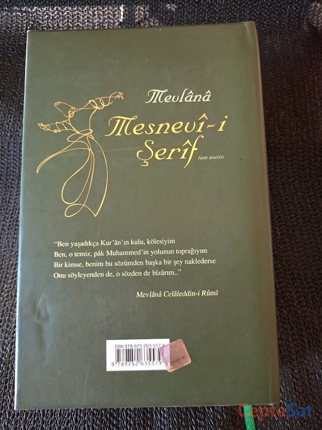 MESNEVİ-İ ŞERİF - TAM METİN, BEZ CİLTLİ, ŞÖMİZLİ 1. BASKI. - İstanbul Beşiktaş