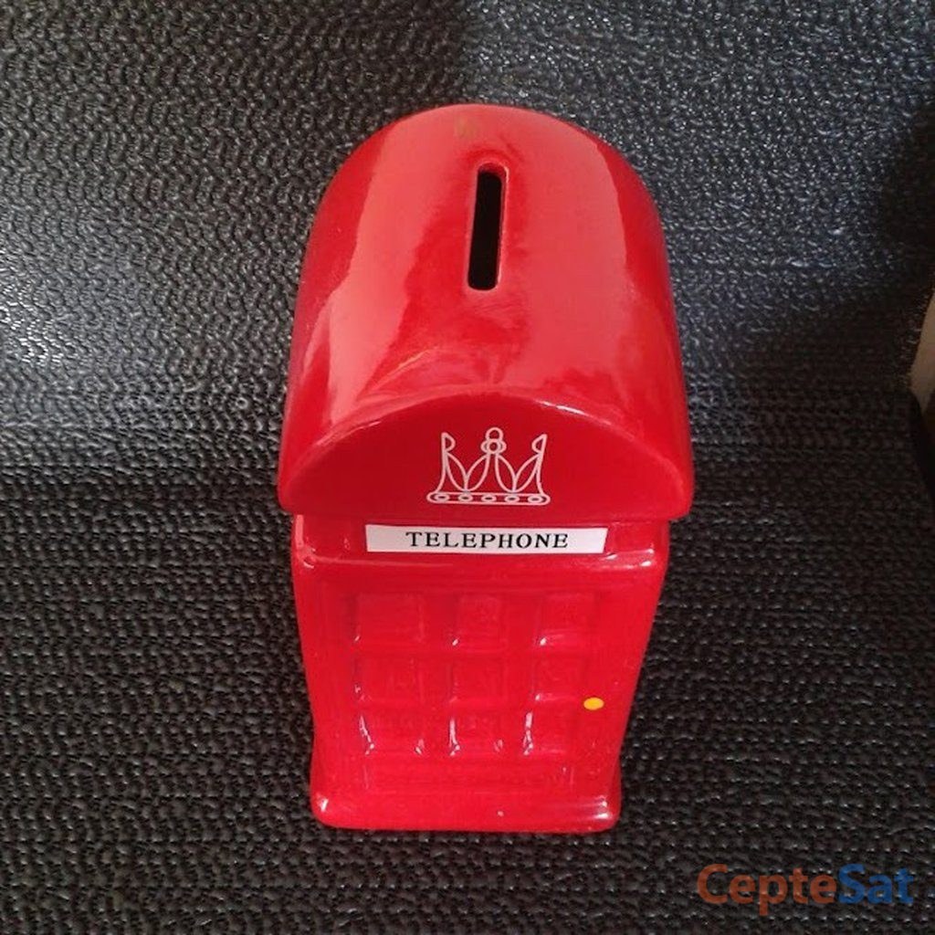 PORSELEN İNGİLİZ TELEFON KULUBESİ KUMBARA. ( BÜYÜK BOY ) - İstanbul Beşiktaş