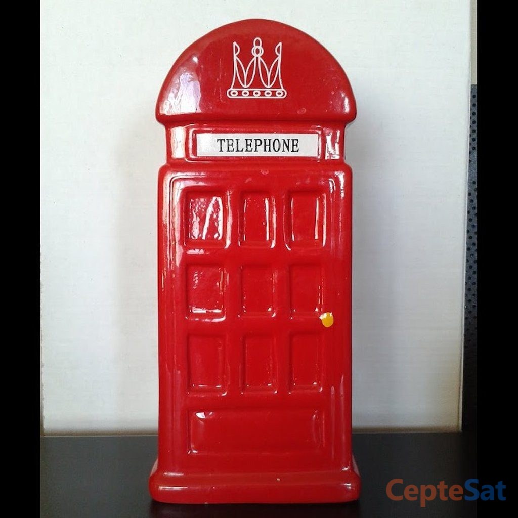 PORSELEN İNGİLİZ TELEFON KULUBESİ KUMBARA. ( BÜYÜK BOY ) - İstanbul Beşiktaş
