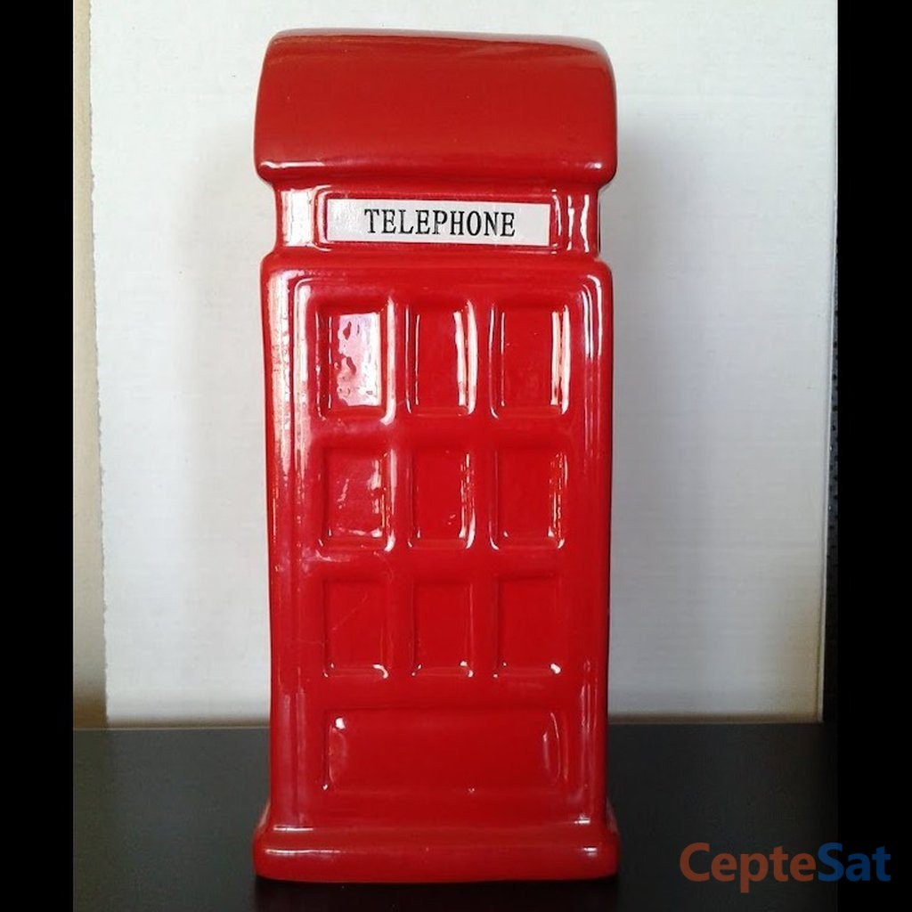 PORSELEN İNGİLİZ TELEFON KULUBESİ KUMBARA. ( BÜYÜK BOY ) - İstanbul Beşiktaş