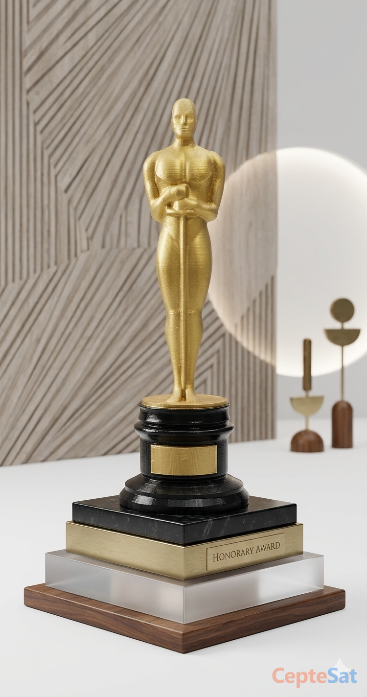Plastik Altın Rengi Oscar Ödülü Figürü - Adana YÜREĞİR