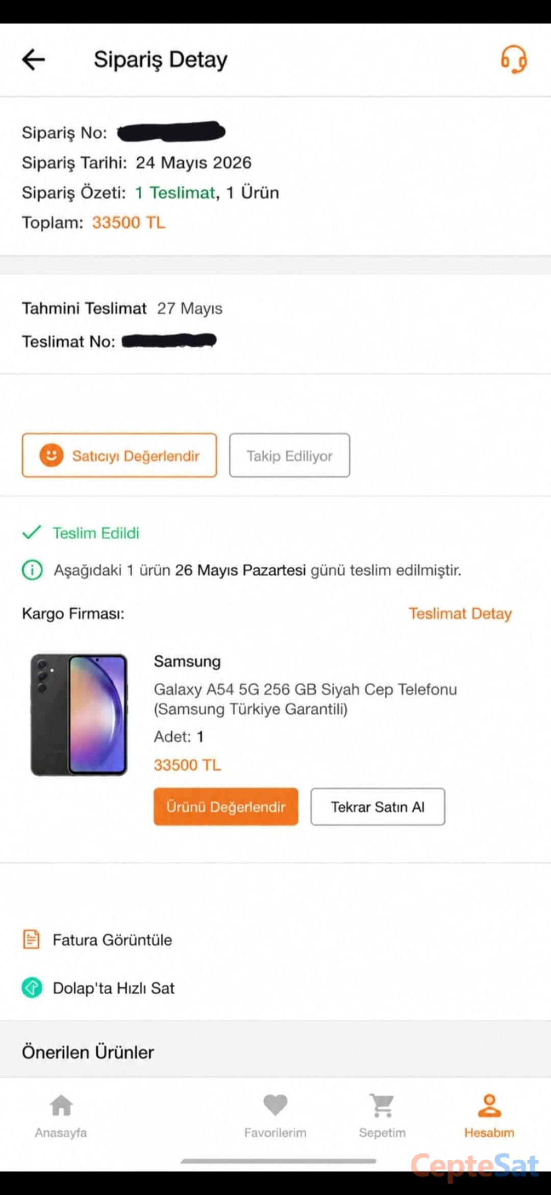Samsung Galaxy A54 5G Sıfır - Samsun Atakum